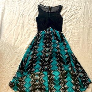Black and blue hi/lo dress
